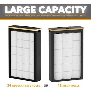 Porte-papier toilette extra large et fin avec couvercle, peut contenir 24 rouleaux standard ou 18 rouleaux géants, panier à papier pratique - Product Image 2