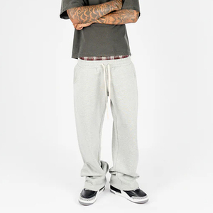 Pantalones de hombre de forro polar de doble cintura, holgados, casuales, de corte suelto, estilo acampanado, streetwear, hechos en Pakistán, ¡los más vendidos! - Product Image 5