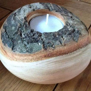 FORHER En gros, Grands bols à pâte ovales en bois rustiques sculptés à la main, également utilisables comme plateaux et supports pour bougies longues en bois, pour la décoration - Product Image 1