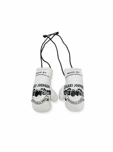 Gants de boxe miniatures Harry Johnson Production en cuir blanc avec fermeture auto-agrippante, légers, pour adultes, équipement de boxe - Product Image 2