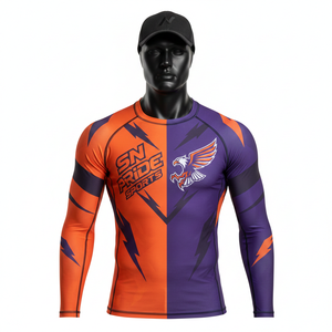 Collar Unisex Long Sleeve Anti-Bacterial Rash Guard for Sport Fitness Customizable Color/Logo Sublimation Printed Durable Casual - Product Image 1