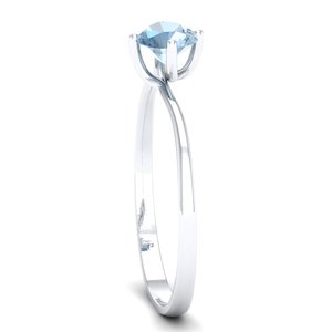 Bague de fiançailles en aquamarine REYES en or blanc 14K 18K avec moissanite, cadeau d'anniversaire, bijoux fins, vente en gros OEM ODM - Product Image 3