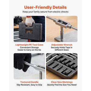 Set di 60 Maschi e Filiere per Macchine Utensili, Misure Metriche e SAE da M3 a M12 # Set di maschiatura filettati grossi e fini da 4 a 1/2 pollici con chiave di portautensili - Product Image 4