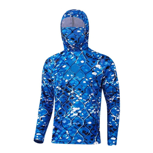 Sudadera de Pesca de Manga Larga Azul para Hombre, Secado Rápido, Protección Solar UPF - Product Image 1
