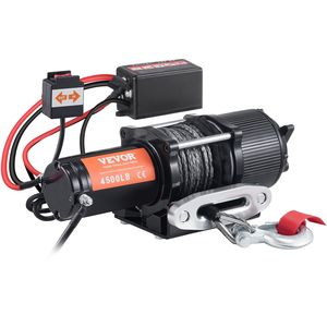 12V 4500 lb Load Capacity <b>Electric</b> Winch with 1/4 X 39ft Nylon Rope IP55 Wireless Handheld Remote for <b>ATV</b> UTV Haw - Product Image 1