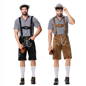 ชุดบาวาเรียนสำหรับเทศกาล Oktoberfest สำหรับผู้ชาย ประกอบด้วยเสื้อเชิ้ตลายสก็อต กางเกงขาสั้นหนังทอ สายเอี๊ยม หมวกปักลาย สไตล์ลำลองสำหรับฤดูร้อน น้ำหนัก 480 กรัม - Product Image 3