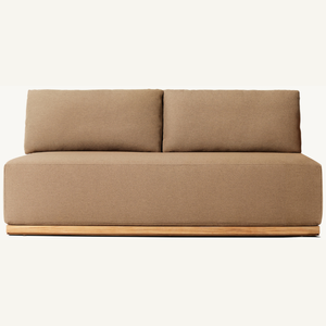 Muebles de sofá hechos de madera de teca con cojines suaves, adecuados para sala de estar o uso en exteriores, que son duraderos. - Product Image 1