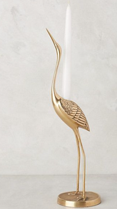 Antique Brass Crane Candle Stand Sculpture with Tealight Holder on Back, Elegant handicr <b>Decor</b> for Home, Hotel, and Event <b>Spaces</b> - Product Image 3