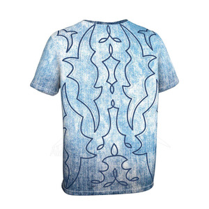 Camiseta de Manga Corta para Hombre, Cuello Redondo, Color Azul Sólido, Corte Casual, Regular, Poliéster/Algodón, Impresión por Sublimación, Transpirable, de Secado Rápido - Product Image 2