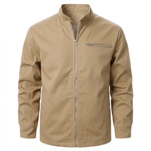Chaqueta de Hombre con Cierre y Cuello Alto, Color Sólido, Estilo Casual para Otoño, Material Poliéster, Corte Regular - Product Image 6