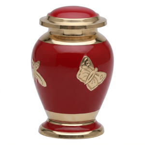 Urnas funerarias de latón con diseño de mariposas, acabado en color dorado y negro, urna metálica conmemorativa para cenizas. - Product Image 5