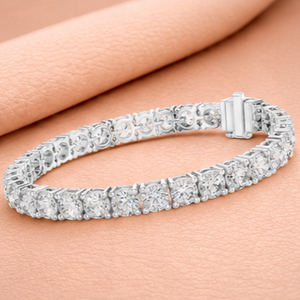 Bracelet tennis en diamants argentés, clarté VVS1-VVS2, 14 carats, certifié IGI, bijoux de mariage pour femmes, style classique, coupe brillante tendance - Product Image 4