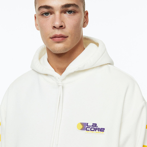 Sweat-shirts à capuche oversize pour hommes et femmes, couleur unie rouge, noir, gris, automne-hiver, polaire, logo sur le devant, style hip-hop, 100% coton - Product Image 6