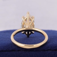 Anillo de Compromiso Solitario con Diamante Cultivado en Laboratorio, Corte Marquesa, Certificado IGI, SHIVRAM DIAMOND, Platino 950, Chapado en Platino, Lujoso