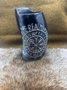 Chope en corne de buffle authentique d'inspiration médiévale, personnalisable, nouveau design, tasse en corne naturelle, tasse viking - Product Image 2