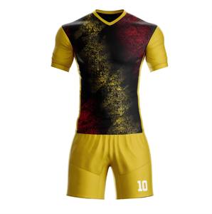Uniforme de football unisexe de qualité supérieure, tissu respirant, séchage rapide, design d'équipe personnalisé, manches courtes pour l'entraînement et la compétition - Product Image 1
