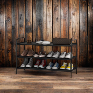 Organisateur de chaussures en métal industriel noir support antirouille réglable pour placard entrée couloir chambre stockage pour usage domestique - Product Image 6