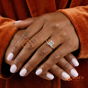 925 Sterling <b>Silver</b> Princess Cut Engagement <b>Ring</b> - V-Shaped Wishbone <b>Solitaire</b> <b>Ring</b> - Product Image 4