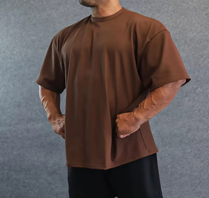 เสื้อยืดโอเวอร์ไซส์ทรงหลวม พลัสไซส์ เสื้อยืดสตรีทแวร์เปล่า 250gsm ผ้าฝ้าย 100% สำหรับผู้ชาย เสื้อยืดเปล่า - Product Image 3