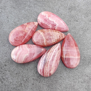 Cabochon en rhodochrosite naturelle, forme goutte d'eau, dos plat, pierre précieuse calibrée, pour la fabrication de bijoux - Product Image 4