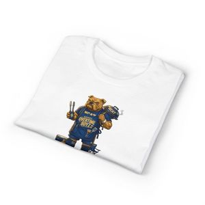 เสื้อยืดลายการ์ตูนมาสคอตบูลด็อก NCA&T สีน้ำเงินทอง ลายกราฟิกกีฬา โอเวอร์ไทม์ ทรงปกติ ใส่ได้ทั้งชายและหญิง แขนสั้น ผ้าฝ้าย - Product Image 5