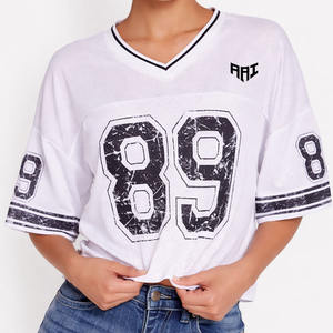 Maillot de football américain personnalisé pour femme en maille, coupe courte, respirant, en polyester, style streetwear, haut d'entraînement, fourniture en gros OEM - Product Image 1