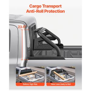 Roll-bar universale in acciaio al carbonio per pickup di medie dimensioni - Portapacchi sportivo regolabile - Product Image 6