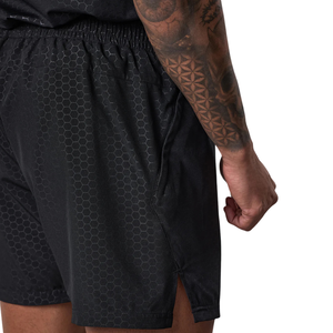 Mens <b>Black</b> Textured Mesh Training <b>Shorts</b> Elastic Waist Drawstring Gymwear Running Workout Sportswear Lightweight Activewear - Product Image 6