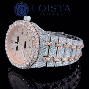 Reloj de Cuarzo LOISTA JEWELS con Caja Redonda Completamente Adornada con Diamantes, Esfera de 40 mm, Cierre Desplegable Analógico, Estilo Lujoso Unisex - Product Image 4
