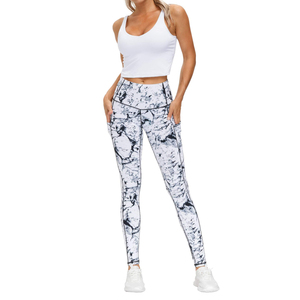 Leggings de Cintura Alta para Mujer, Pantalones de Yoga Casuales de Invierno, Sólidos, Elásticos, Transpirables, con Bolsillos, Ropa Deportiva Tejida - Product Image 1