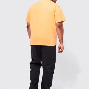 Camisetas Extra Grandes para Hombre con Logotipo Personalizado al por Mayor, Camisetas Extra Grandes Informales de Color Sólido 100% Algodón - Product Image 6