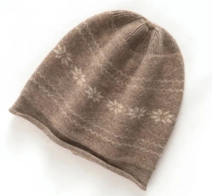 Gorro Clásico de Cachemira Jacquard para Mujer, Gorro de Punto Holgado para Invierno - Product Image 2