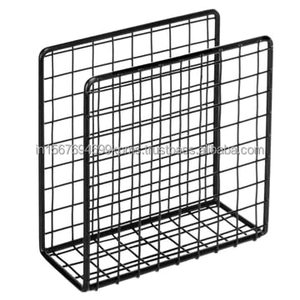 Soporte de tejido de metal multifuncional Patrón de malla de color negro Nuevo estilo último servilletero para restaurantes de hotel y usos de oficina - Product Image 3