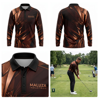 Kaos Polo Lengan Panjang Katun Premium Pria Kerah Kontras Musim Gugur Pakaian Kasual Golf Grosir Pabrik