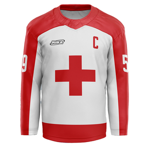 Último Diseño de Jersey de Hockey sobre Hielo Sublimado, Uniforme de Hockey Personalizado en Blanco para Unisex - Product Image 2