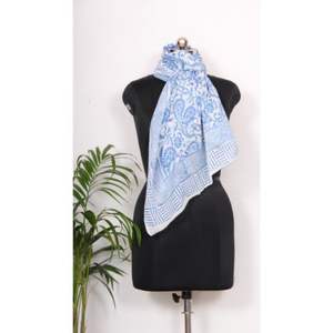 Paréo en coton à motif floral, imprimé au bloc à la main sur bois, teinture naturelle, très demandé, couvre-maillot de plage, sarong indien doux, vente en gros - Product Image 3