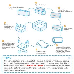 Divano Sezionale Modulare Minimalista da 328 cm con Video-Enhancement, 6 Posti, in Ciniglia Antipiega, Set 2 Pezzi per Soggiorno - Product Image 4