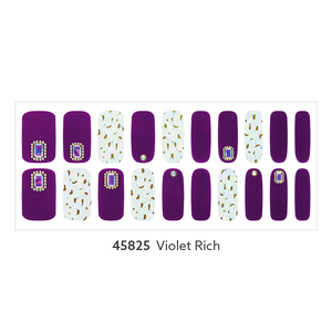Shineb แถบเล็บเจล #45825 VIOLET ที่อุดมไปด้วยเจลสติกเกอร์ติดเล็บสีม่วงทองเล็บด้วยตนเองโฮโลแกรมหินศิลปะผลิตในเกาหลี ODM - Product Image 2