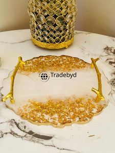 Bandeja de Servir de Resina Moderna y Lujosa, Calidad Premium, Decoración Elegante Hecha a Mano para el Hogar, Tradebyd - Product Image 5