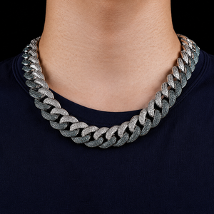 Chaîne cubaine classique pour homme, au design attrayant, sertie de diamants CZ et de moissanite de forme ronde, idéale pour les soirées - Product Image 6