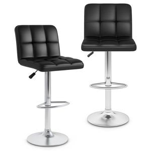 Set di 2 Sgabelli da Bar Girevoli in Velluto Moderno con Schienale, Base in Metallo Resistente e Poggiapiedi Regolabile per Cucina e Officina - Product Image 4