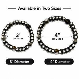 Pulsera Clásica de Cuentas para Mujer, con Cristales y Diamantes de Imitación en Forma de Bola, Apilable, Regalo de Joyería en Aleación Plateada, Negra y Dorada - Product Image 3