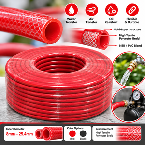 KARYON PVC Multipurpose <b>Hose</b> 8-25.4mm Oil Resistant Reinforced Air Water Fluid Transfer Tube for Workshop Factory Supply - Product Image 2