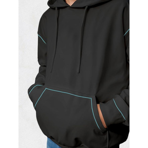 Sweat à capuche léger et ample en mélange de coton doux et confortable, idéal pour le travail, la maison ou les activités de plein air - Product Image 4