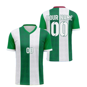 Maillots de football unisexes fabriqués en usine, personnalisables, à manches courtes, avec nom et numéro imprimés, vente en gros, 100% polyester, séchage rapide - Product Image 5
