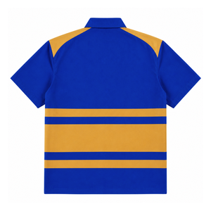 Chemise de sororité Sigma Gamma Rho personnalisée, logo brodé sur le devant, rayures bleues et dorées, pour vêtements grecs féminins. - Product Image 3
