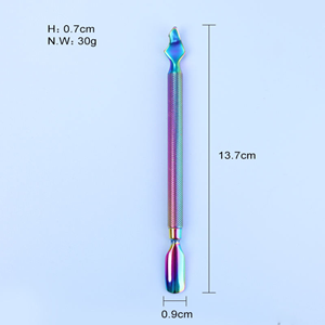 Herramienta Profesional de Doble Punta de Acero Inoxidable para Empujar y Remover Cutículas - Product Image 3