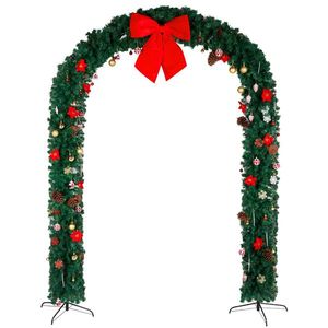 240*40*265cm Green PVC Christmas Arch with Ornaments for Holiday & Wedding Arch Decoration - Product Image 1