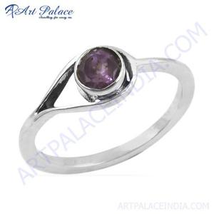 Bague Art Palace pour femme en argent 925 avec améthyste, sertie clos, style classique, pour usage quotidien - Product Image 3