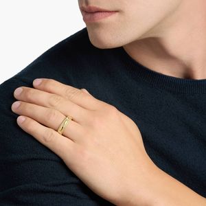 Bague de mariage Grandeur Asscher en diamant en or jaune 18 carats - Product Image 4